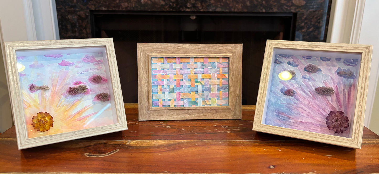 Framed Watercolor Light Trio