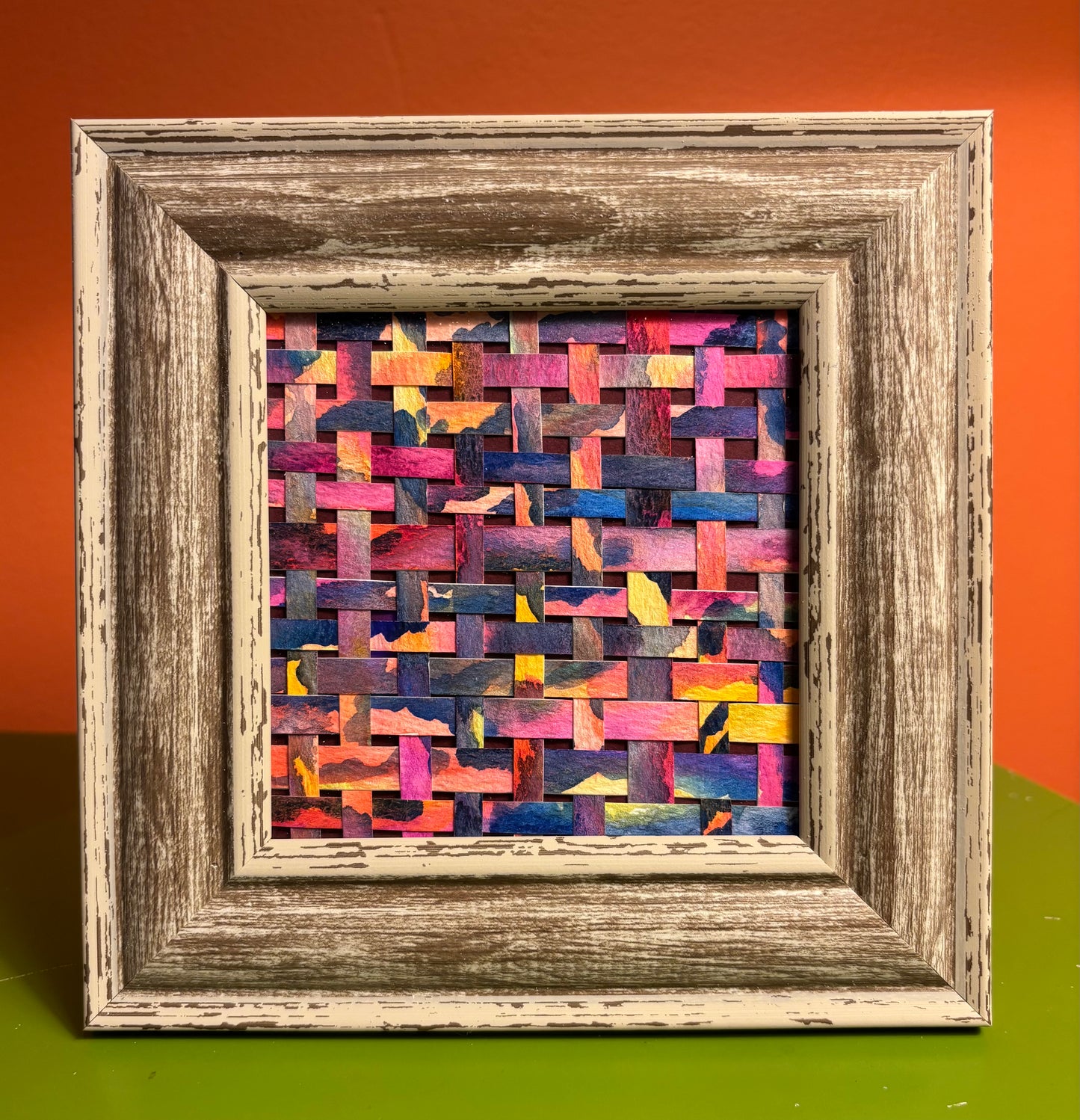 Framed Watercolor - Lattice Dusk